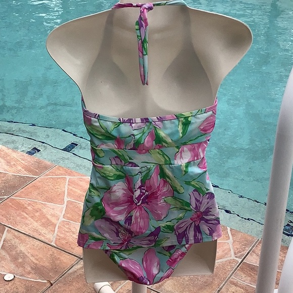 VENUS bikini tankini floral pastels size (4) put your own pads. Turquois… - Picture 3 of 12